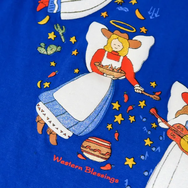 Vintage 90s Jerzees Western Blessings Angel Shirt - Image 5