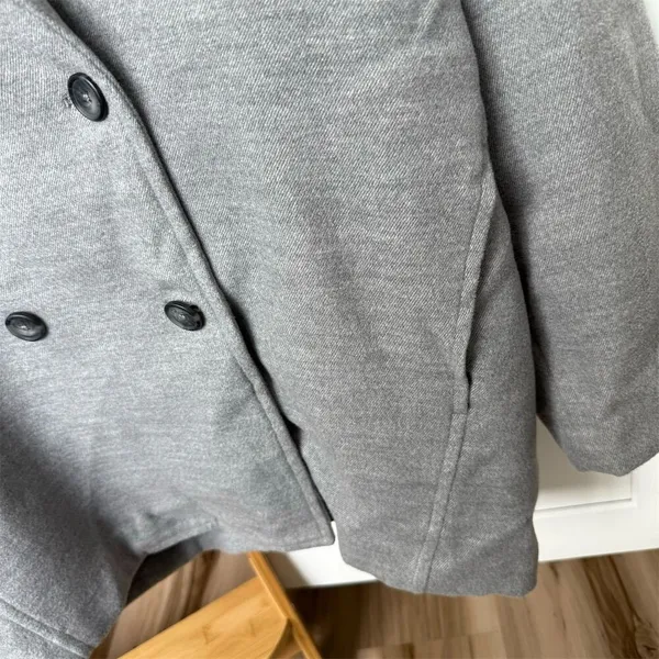 Free People Hannah Slouchy Gray Double-Breasted Oversized Coat Jacket Size S - Image 7