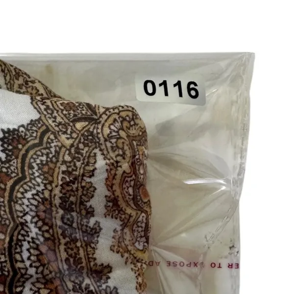 H&M Women Paisley Hi-Low Maxi Dress White Brown Boho Short Sleeve Size 2 | 0116 - Image 7