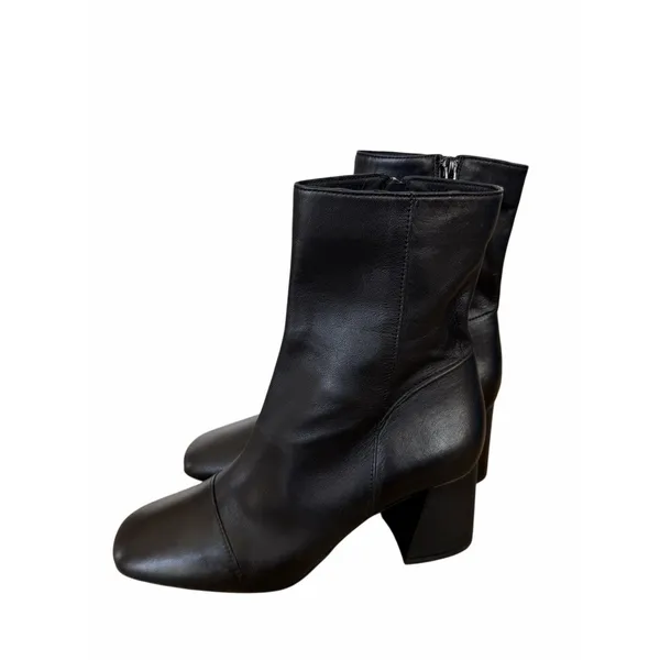 Free‎ People Wisteria Cap Bootie Size 10 Black Block Heel Supple Leather NEW - Image 2