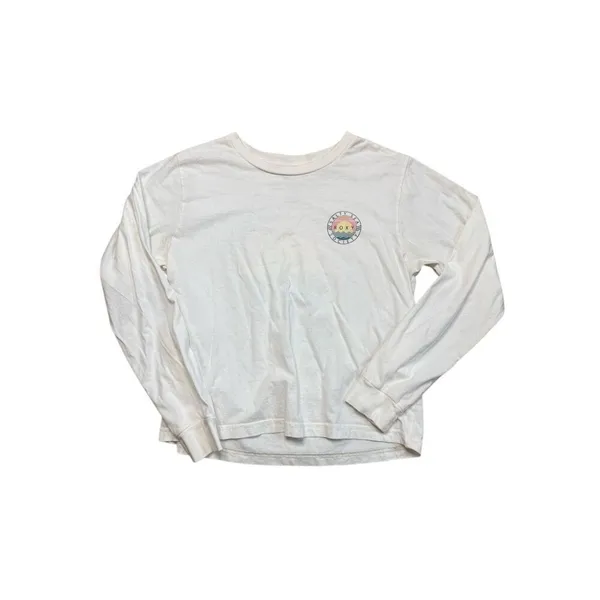 Roxy Long Sleeve Graphic Tshirt Medium Cream - Image 3