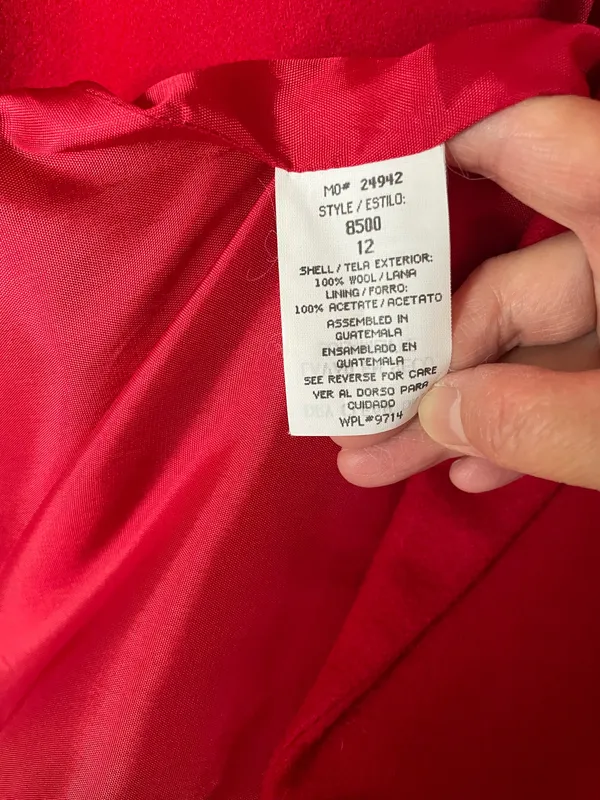 Sag Harbor Women’s Red Jacket Blazer 100% Wool Size 12 Very New No damage - Image 7