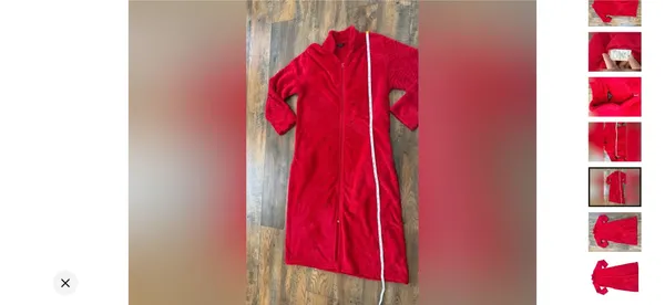 Just Love Plush Soft Red Zip-Up Lounger/Bath Robe, Women’s Size Medium - Image 3