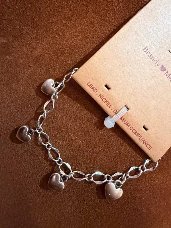 Brandy melville silver heart charm bracelet - Image 2