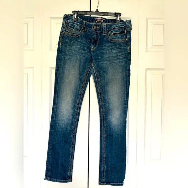 Re Rock by Express Women's Blue Skinny Denim Jeans Size 10R - Image 2