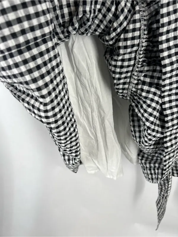Vineyard Vines Black & White Gingham One-Shoulder Dress - Image 7