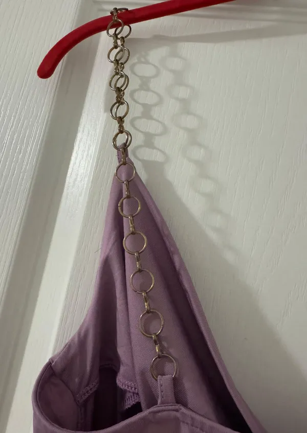 Princess Polly Purple Bodysuit With Gold Chain Straps - Image 3