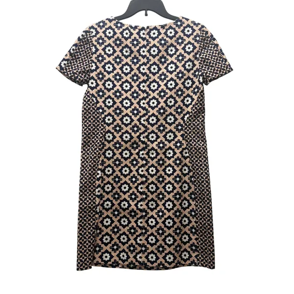 Boden Women's Dress Geometric Floral Print Short Sleeve Lt Pink‎ Navy Size 6 - Image 5