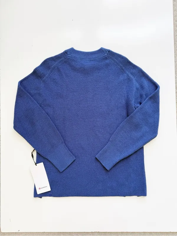 NWT lululemon Merino Wool-Blend Ribbed Crewneck Sweater Heathered Psychic Blue 4 - Image 9