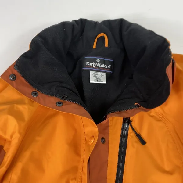Early Winters Alpenlite Jacket Womens‎ Medium Orange Hooded Nylon Parka Ski Snow - Image 7