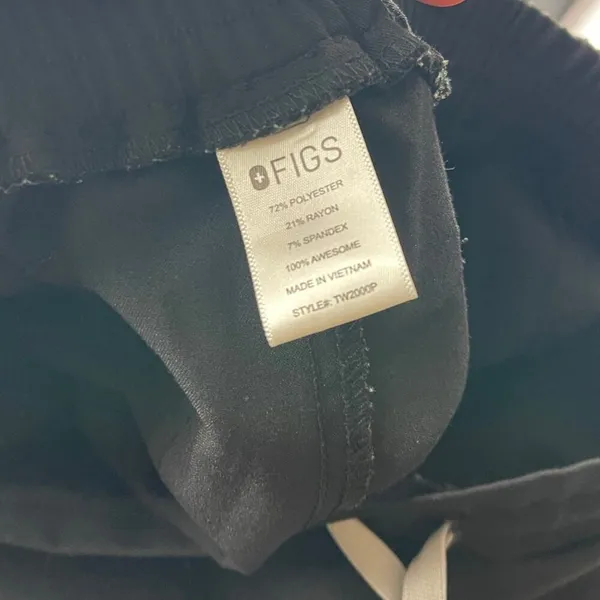 Figs Technical Collection Black Tie Front Scrub Pants XS - Image 6