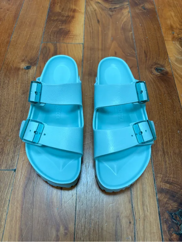 Birkenstock Women's Arizona Stealth Buckle EVA Sandals in Surf Green 39 - Image 4