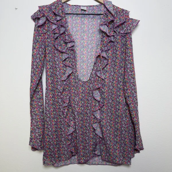Strawberry‎ Milk Mob Women Dress Cover Up Large Ruffle Floral Resort Beach - Image 2