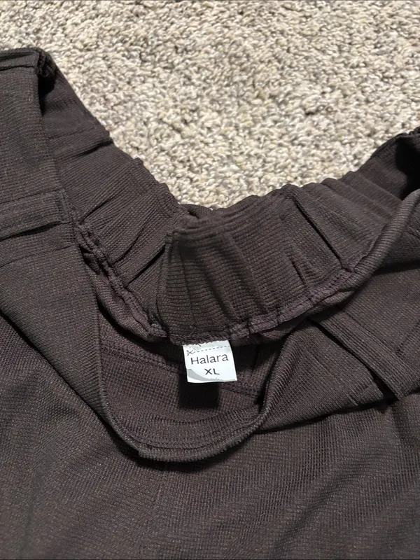 HALARA Halara Flex High Waisted Pocket Wide Leg Micro Waffle Work Pants size XL - Image 3