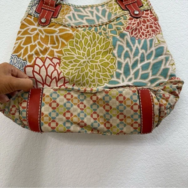 Fossil Multicolored Floral Pattern Canvas Shoulder/Handbag Medium‎ ZB 2907 - Image 7