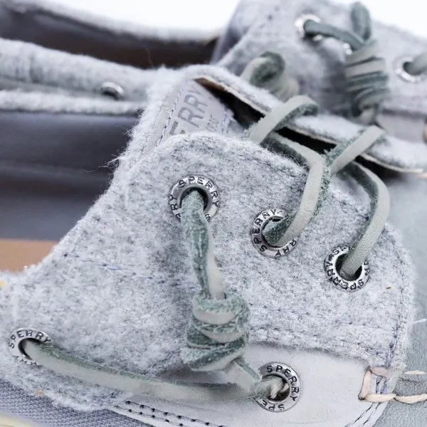 Sperry Top-Sider‎ Womens Grey Leather Suede Wool Boat Shoes STS82427 Size 9.5 - Image 9