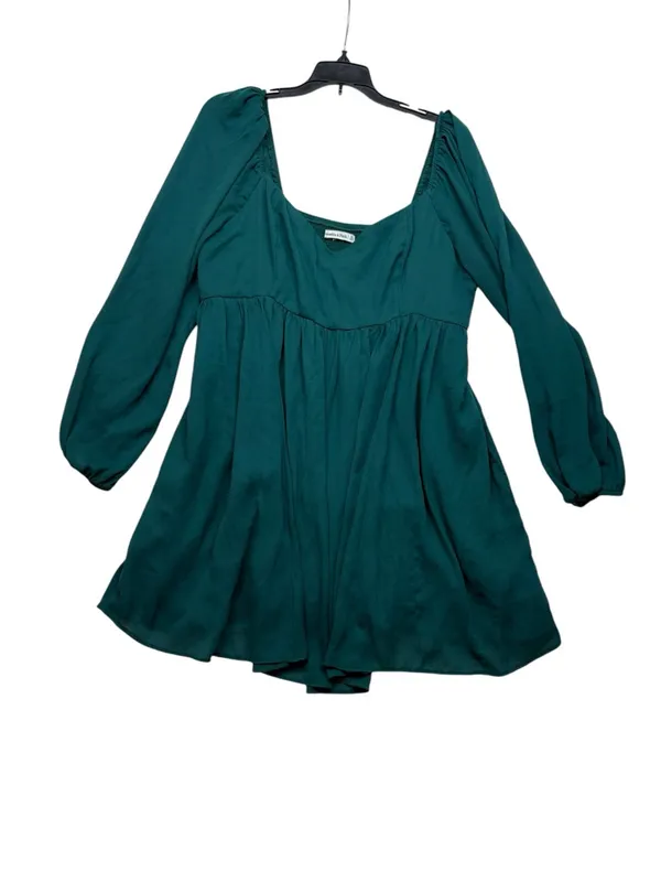 Abercrombie & Fitch size XL green mini dress long sleeve boho night - Image 2