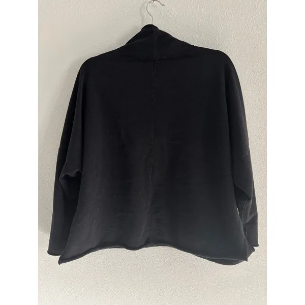 Womens‎ Lagenlook Sweatshirt Large Black Reversible Chunky Thick Travel Cotton - Image 5