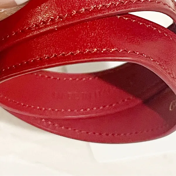 Chloé Medium Red Leather Gold Buckle Made‎ in Italy Bracelet Jewelry - Image 5