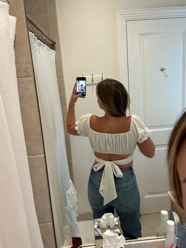 White Crop Top Size M - Image 3