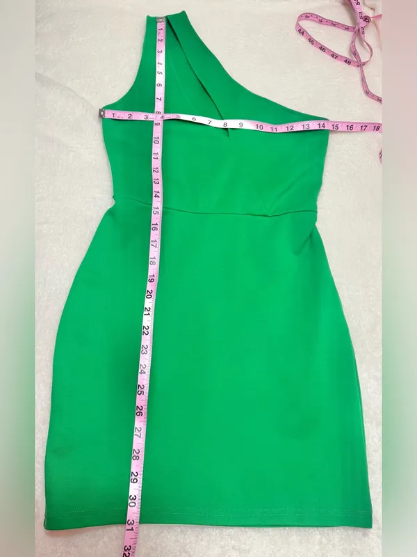 Superdown Green One-Shoulder Cutout Bodycon Mini Dress Size Small - Image 9