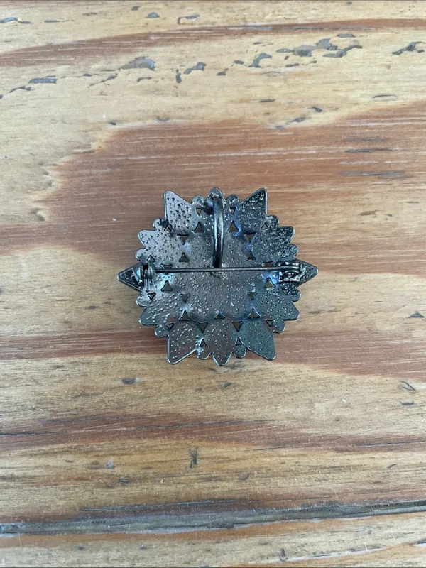 Vintage Teal Flower Southwestern Style Brooch Pendant - Image 4