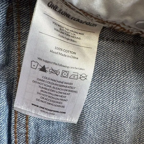 One X One Teaspoon Harlets High Rise Exposed Button Fly Jean Shorts 24 - Image 13