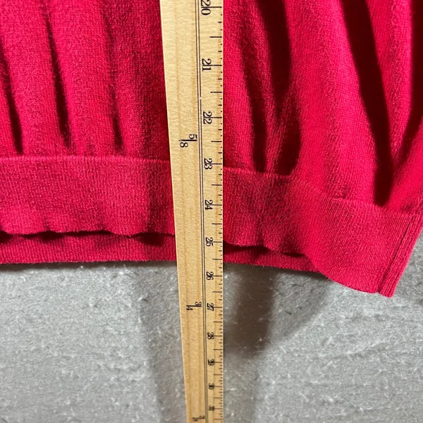 1151 | Michael Kors Red Cotton‎ Quarter Zip Pullover Sweater Womens Small - Image 9