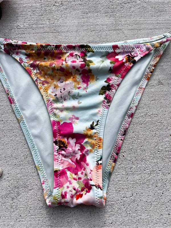 Zimmermann Mint Floral And Birds Side Tie Woman’s Bikini Bottoms size 2-4 - Image 3