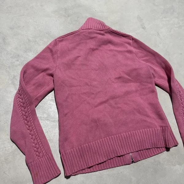 Ralph Lauren Sport Women's Chunky Cable Knit Full Zip Sweater Jacket Size Medium - Image 8