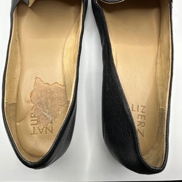 Naturalizer Emiline Black Leather Slip On Loafers Comfort‎ Ballet Flats 11M - Image 3