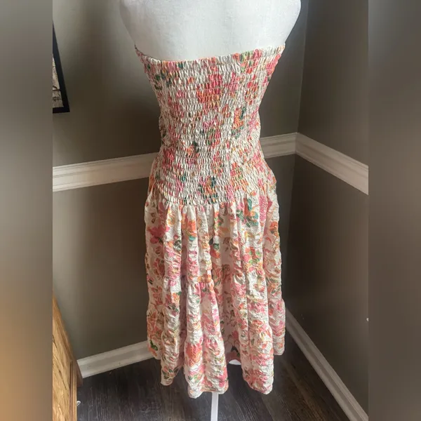 NWT Misa LA‎ Floral Smocked Strapless Midi Dress Tiered Cottagecore XS - Image 3