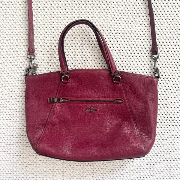 Coach Maroon Oxblood Red Prairie 58874 Top Handle Satchel Crossbody Leather Bag - Image 2