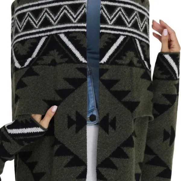 NWT!! FRYE Patterned Cozy Cardigan Sweater Burnt Olive Combo Green X-Large - Image 6