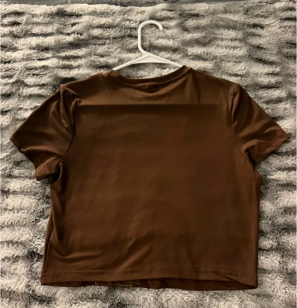 Shein Cowboy Boot Cropped Tee - Brown Size L - Image 3