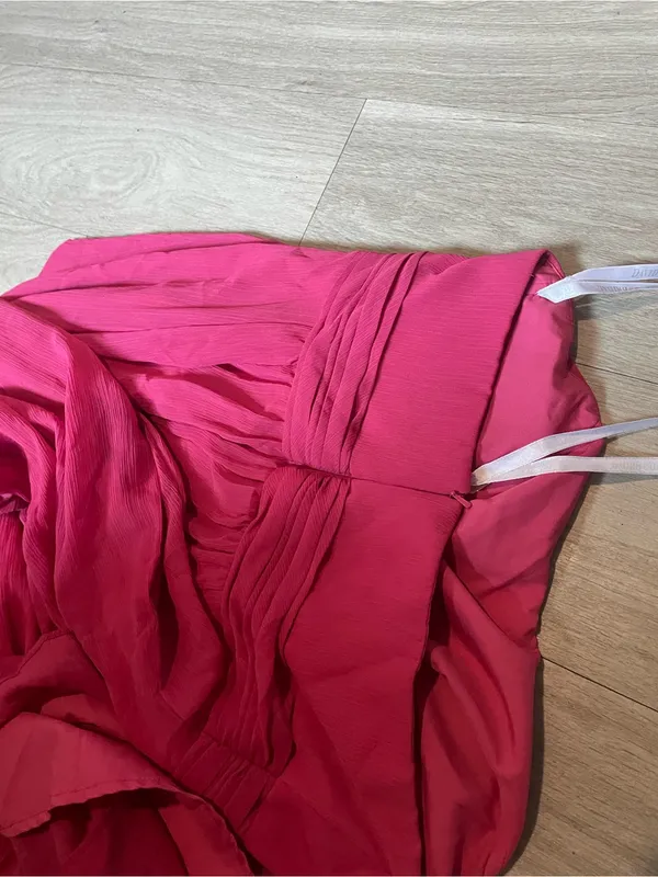 David's Bridal Fuchsia Strapless Maxi Dress - Image 3