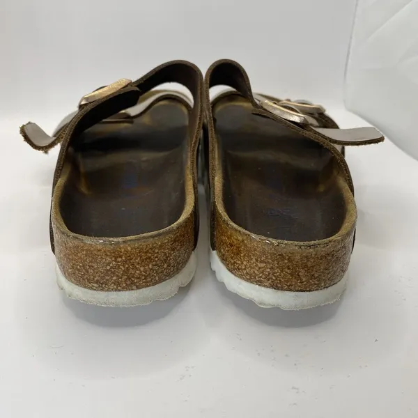 Birkenstock Arizona Sandals Women's Size 37 US‎ 6 Gold Double Strap - Image 5