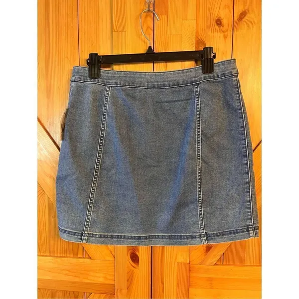 Free People Women Blue Denim Skirt 12 NWT (3594) - Image 2