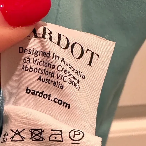 Bardot Anya Aqua Blue Midi‎ Dress Asymmetrical Open Back Slit Size 4 Cocktail - Image 10
