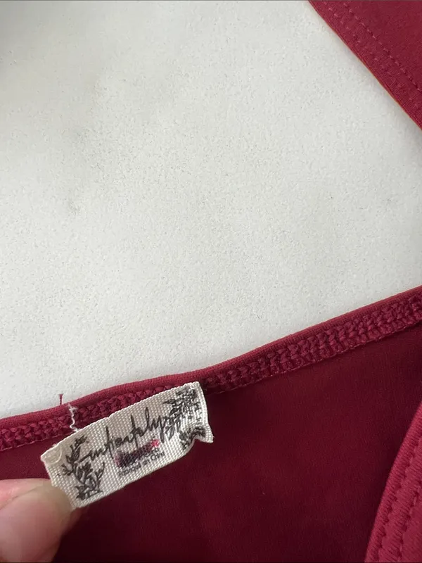 Free People Somewhere Sometime Corset Style Sleeveless Top Deep Red M - Image 7