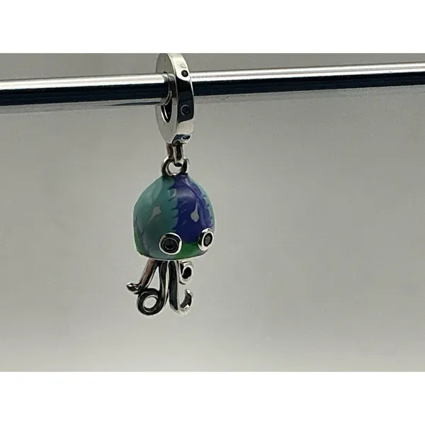 Pandora Murano Glass Cute Octopus Dangle Charm Blue Green ALE 925 - Image 2