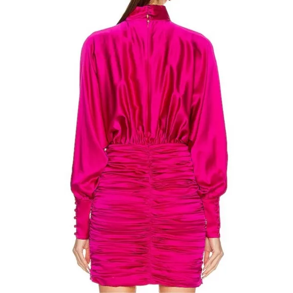 Retrofête Silk Barbara Mini Dress in Orchid Pink size XS NEW $695 - Image 5