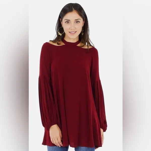 Free People Drift Away Cold Shoulder Tunic Top / Dress - Image 4