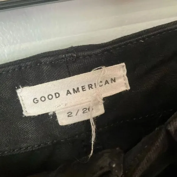 Good American Midrise Black Non Ripped Skinny Jeans Size 2/26 #785 - Image 7