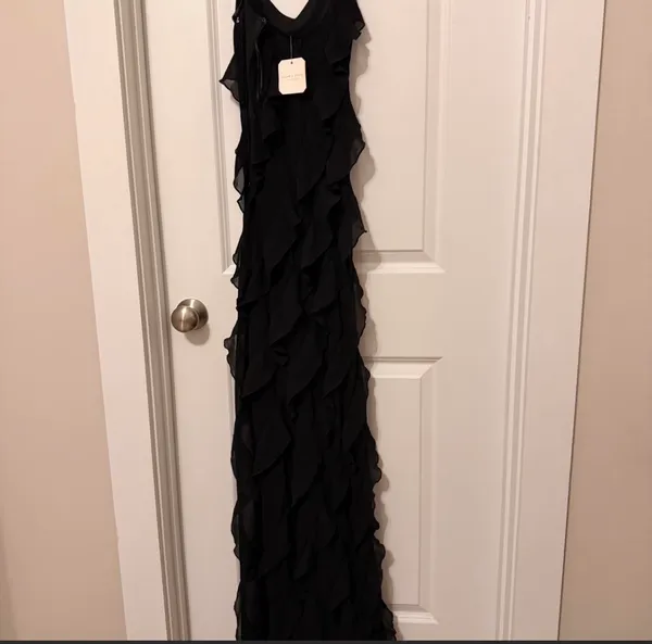 Altar'd State Ruffle Black Dress maxi - Image 3