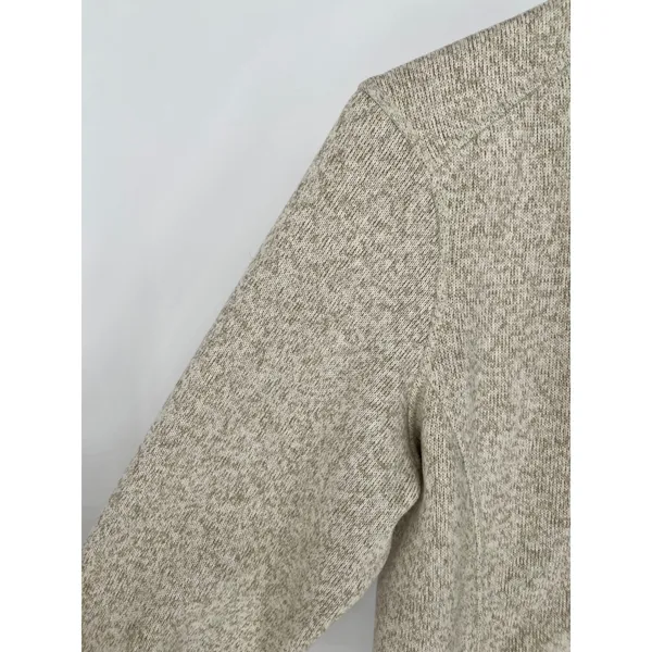 LL BEAN Sweater Fleece Jacket Womens Medium Beige Oatmeal Full Zip 279684 - Image 10