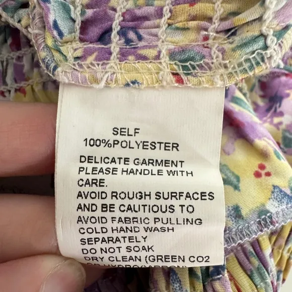 SNDYS Everyday Tina Midi Dress Size 2 Purple Yellow Floral Print Smocked Bodycon - Image 9