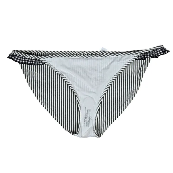 Aerie Bikini Bottoms Striped Ruffle Gingham Trim Womens Size L‎ - Image 3