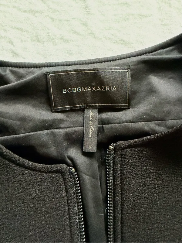 BCBGMaxAzria Jaymes Peplum Moto Jacket Black - Image 7