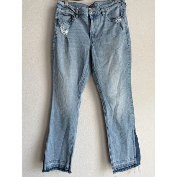 American‎ Eagle Jeans Women's 12 90s Low Rise Skinny Kick Stretch Denim Raw Hem - Image 3